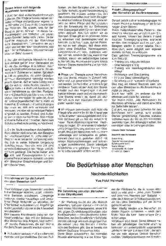 Vorschauseite 4: Der alte Mensch im Akutkrankenhaus Was tun wir heute, was können wir noch tun