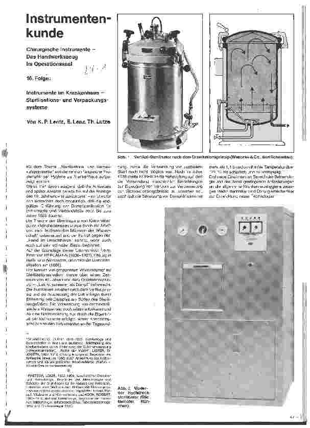 Vorschauseite 1: Instrumentenkunde 16. Folge: Sterilisationsund Verpackungssystems