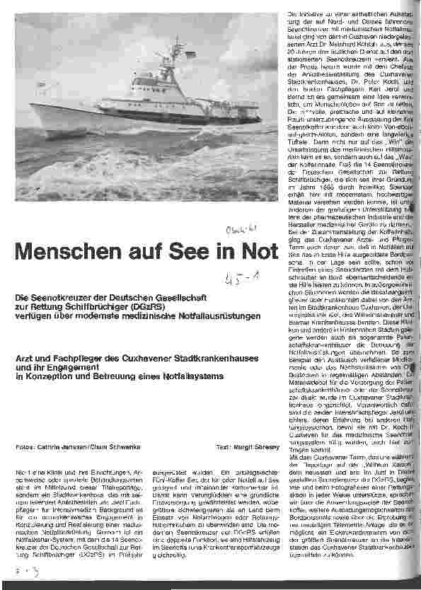 Vorschauseite 1: Menschen auf See in Not Die Seenotkreuzer der Deutschen Gesellschaft zur Rettung Schiffsbrüchiger