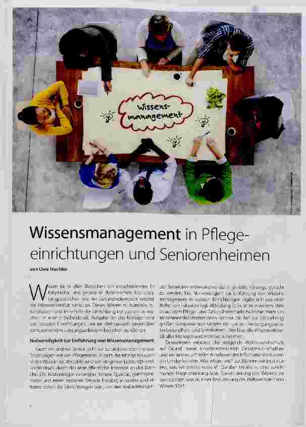 Vorschauseite 1: Wissensmanagement in Pflegeeinrichtungen und Seniorenheimen