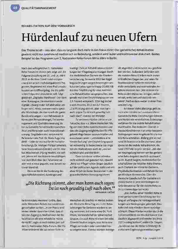 Vorschauseite 1: Hürdenlauf zu neuen Ufern