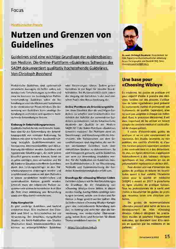 Vorschauseite 1: Nutzen und Grenzen von Guidelines