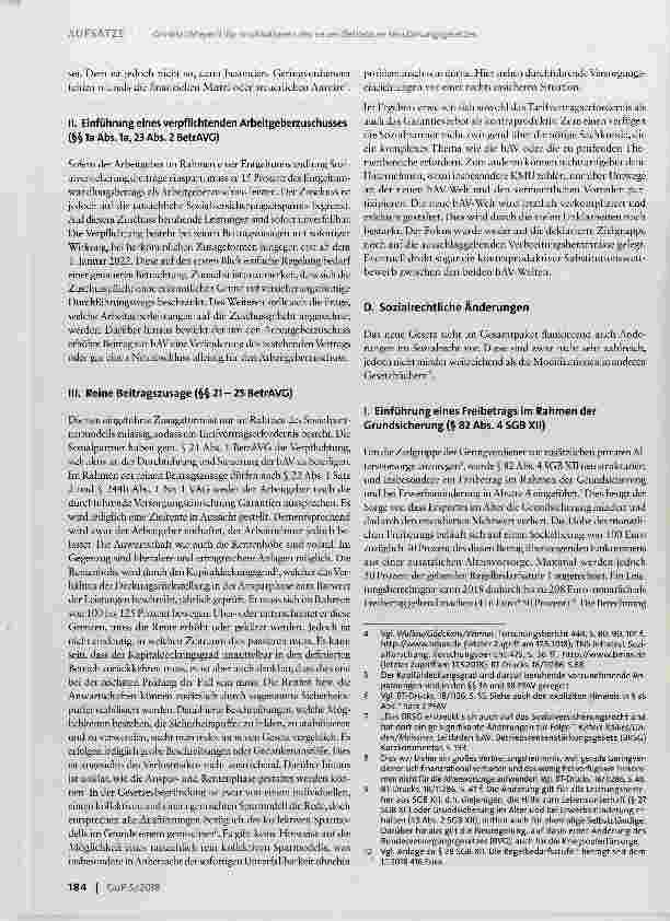 Vorschauseite 2: Rechtliche, ökonomische und digitalisierungstechnische Implikationen des neuen Betriebsrentenstärkungsgesetzes