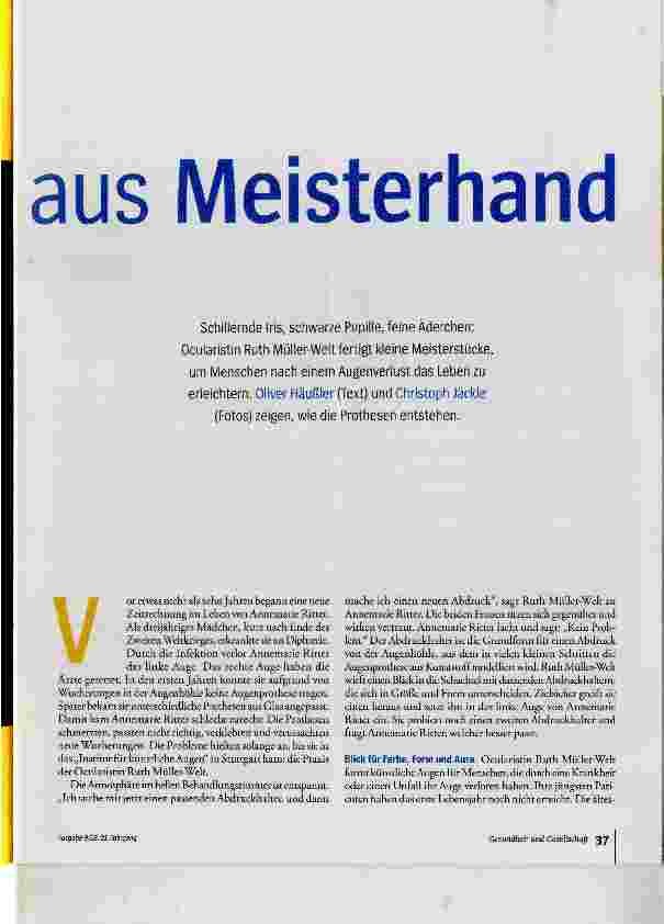 Vorschauseite 2: Kunstaugen aus Meisterhand