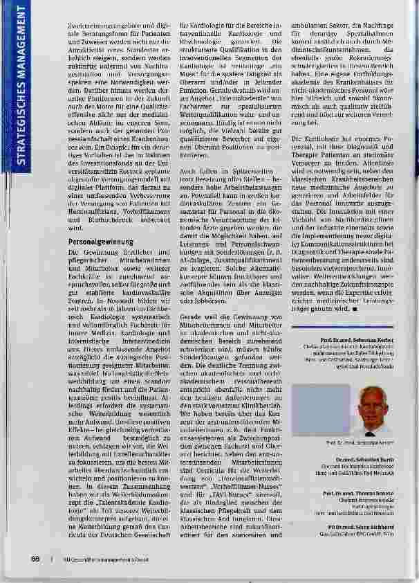 Vorschauseite 3: Innovatives und nachhaltiges Zukunftskonzept für die Kardiologie Teil II: Strukturelle Anpassungen in der Herzmedizin