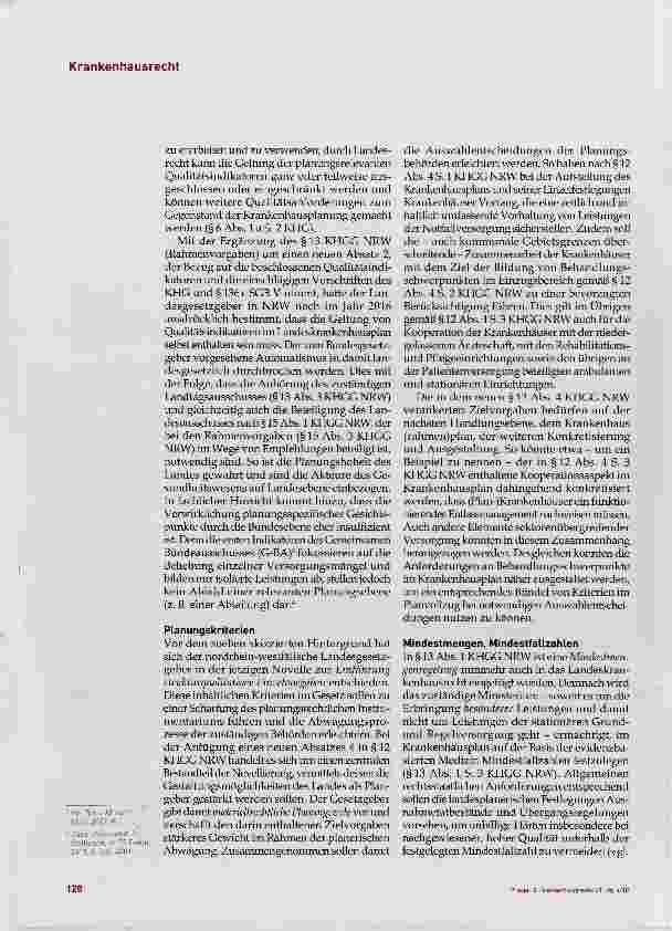 Vorschauseite 2: Novelle des KHGG NRW