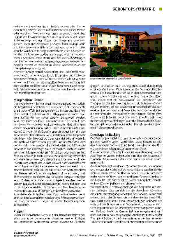 Vorschauseite 2: Ergotherapie Hand in Hand mit dem Pflegepersonal im Seniorendomizil ein Erfahrungsbericht