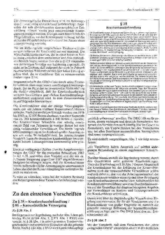 Vorschauseite 2: Stellungnahme zum Regierungsentwurf des Gesundheits-Reformgesetzes (GRG)