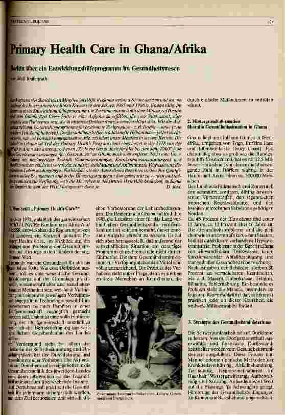 Vorschauseite 1: Primary Health Care in Ghana/Afrika Bericht über ein Entwicklungshilfeprogramm im Gesundheitswesen