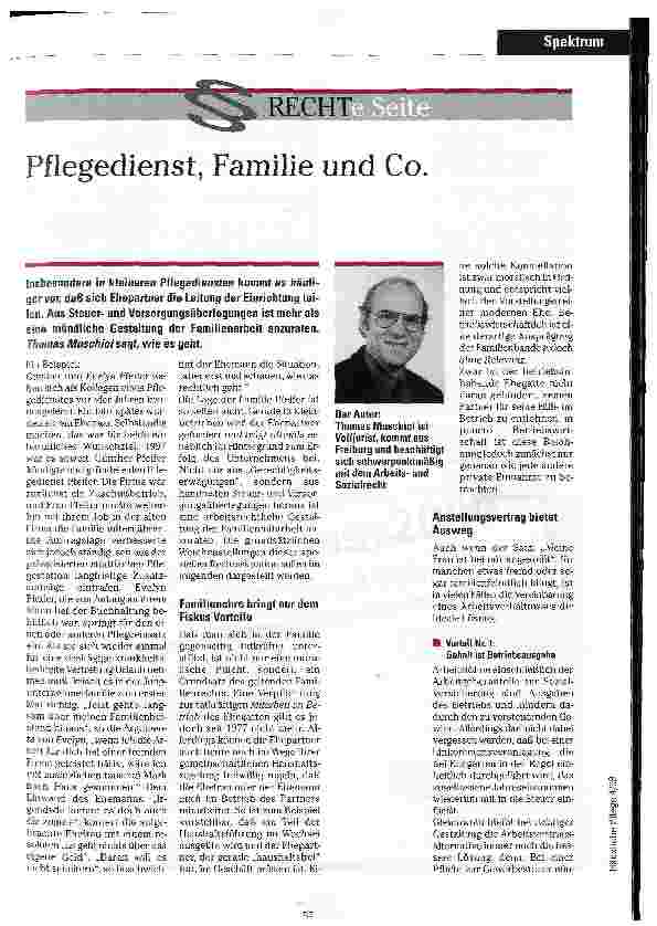 Vorschauseite 1: Pflegedienst, Familie und Co.