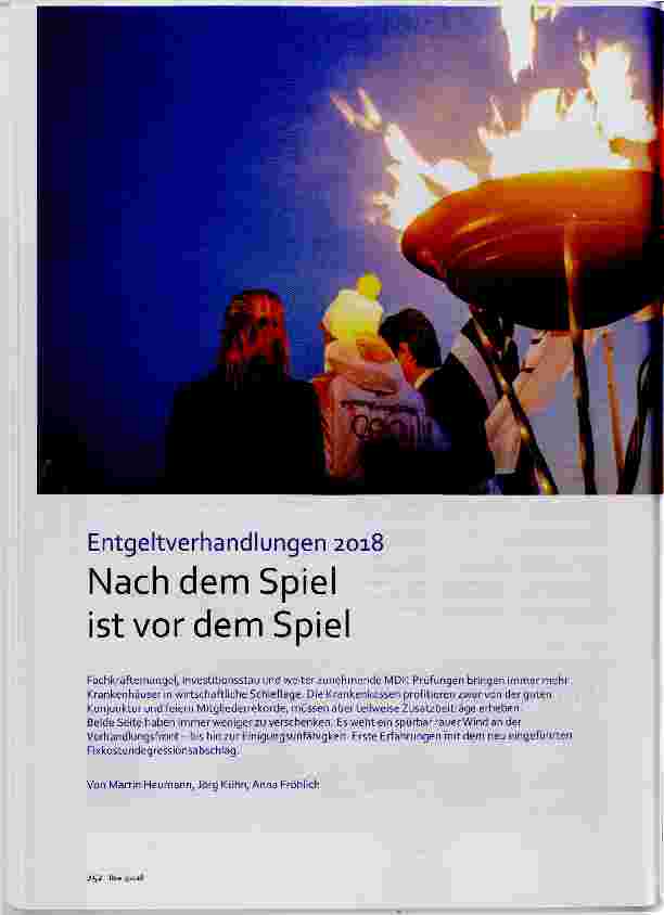 Vorschauseite 1: Entgeltverhandlungen 2018 Nach dem Spiel ist vordem Spiel