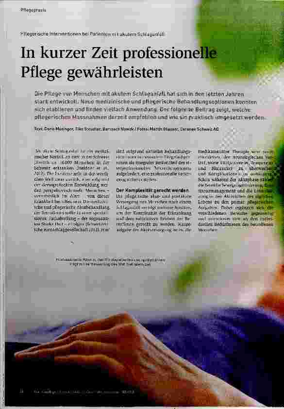 Vorschauseite 1: In kurzer Zeit professionelle Pflege gewährleisten