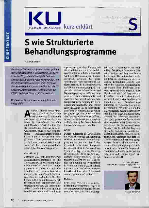 Vorschauseite 1: S wie Strukturierte Behandlungsprogramme