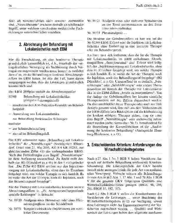 Vorschauseite 3: Einbeziehung der Neuraltherapie in die Leistungen der Gesetzlichen Krankenversicherung