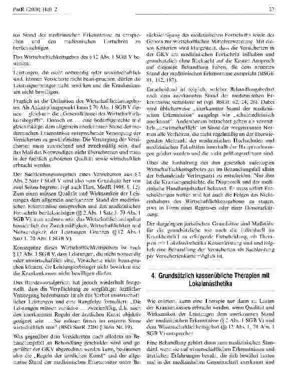 Vorschauseite 4: Einbeziehung der Neuraltherapie in die Leistungen der Gesetzlichen Krankenversicherung