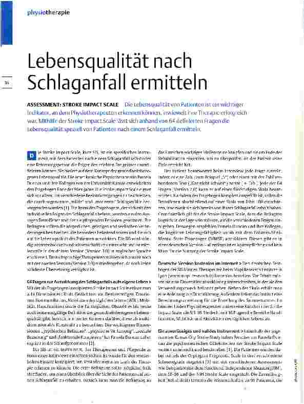Vorschauseite 1: Lebensqualität nach Schlaganfall ermitteln