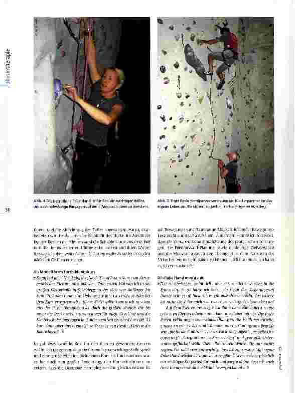 Vorschauseite 3: Therapeutisches Klettern - ein Fallbericht Hoch hinaus an der Kletterwand