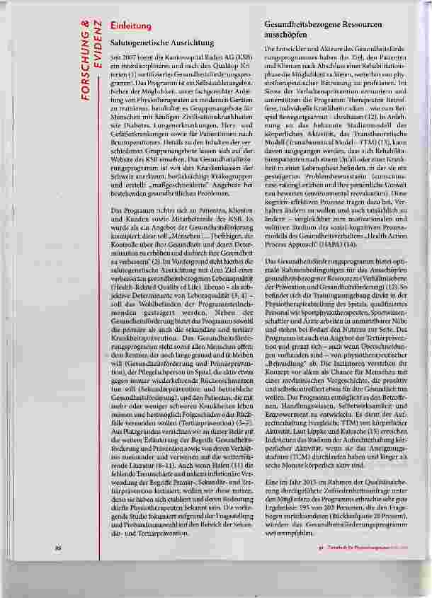 Vorschauseite 2: Physiotherapeutisch betreutes Gesundheitstraining bei Menschen mit schweren gesundheitlichen Beeinträchtigungen