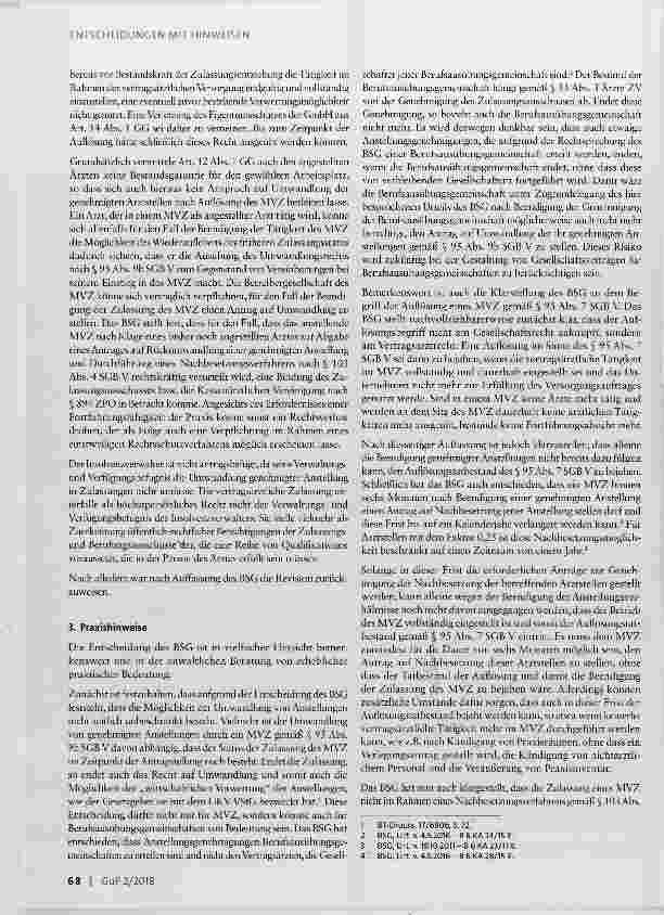Vorschauseite 3: Zur Umwandlung von genehmigten Anstellungen in MVZ