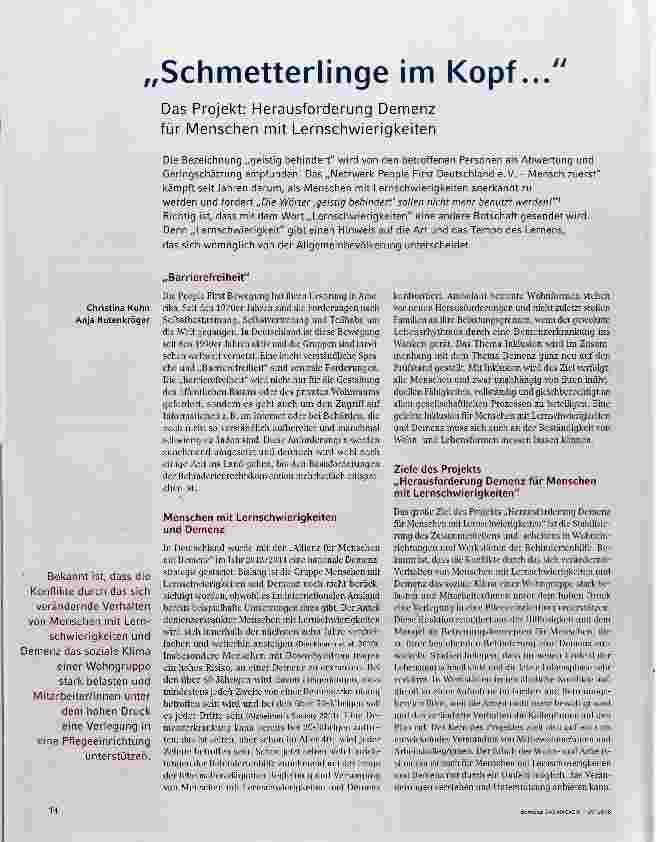 Vorschauseite 1: Schmetterlinge im Kopf...
