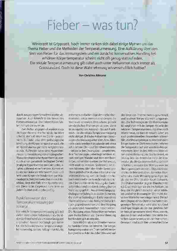 Vorschauseite 2: Fieber - was tun?