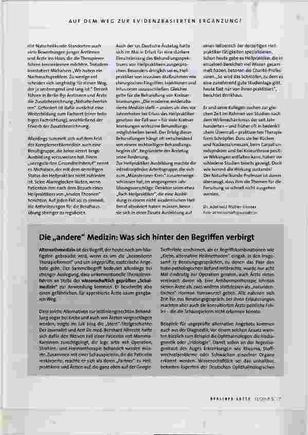 Vorschauseite 4: Auf dem Weg zur evidenzbasierten Ergänzung?
