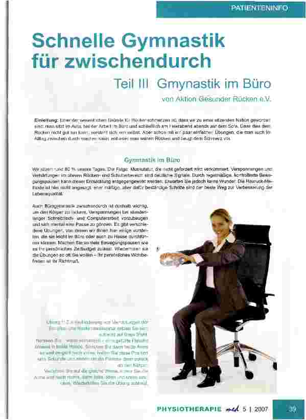 Vorschauseite 1: Schnelle Gymnastik für zwischendurchTeil III Gmynastik im Büro