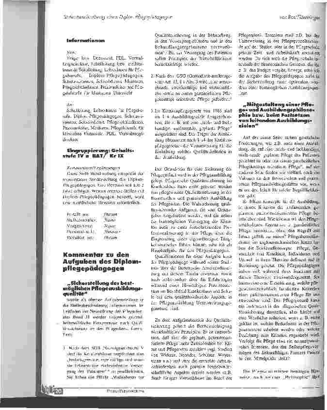 Vorschauseite 4: Stellenbeschreibung eines Diplom-Pflegepädagogen