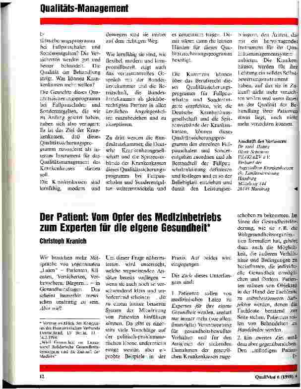 Vorschauseite 1: Der Patient: Vom Opfer des Medizinbetriebs zum Experten für die eigene Gesundheit