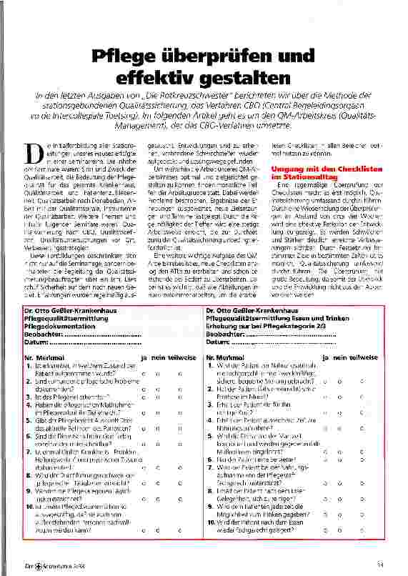 Vorschauseite 1: Pflege überprüfen und effektiv gestalten