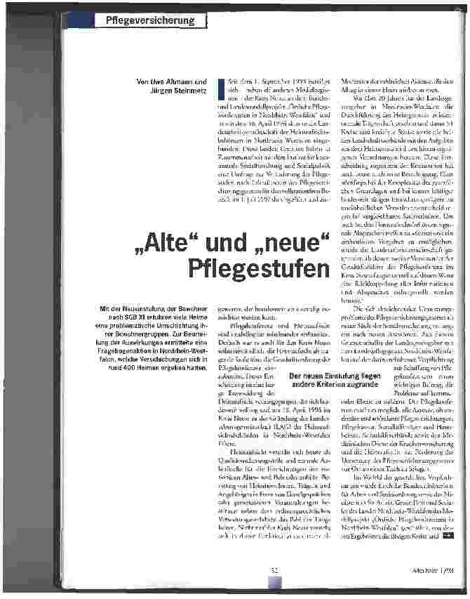Vorschauseite 1: Alte und neue Pflegestufen