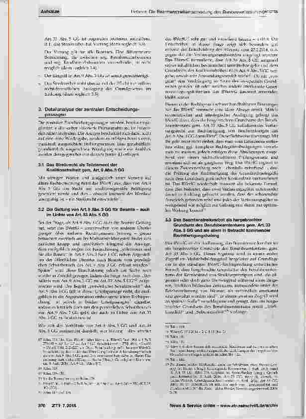 Vorschauseite 3: Die Beamtenstreikentscheidung des Bundesverfassungsgerichts