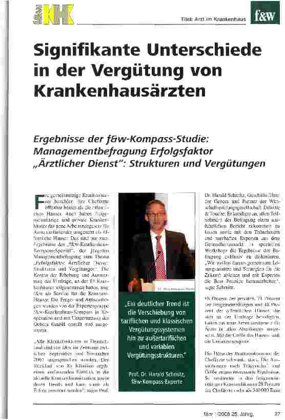 Vorschauseite 1: Signifikante Unterschiede in der Vergütung von Krankenhausärzten