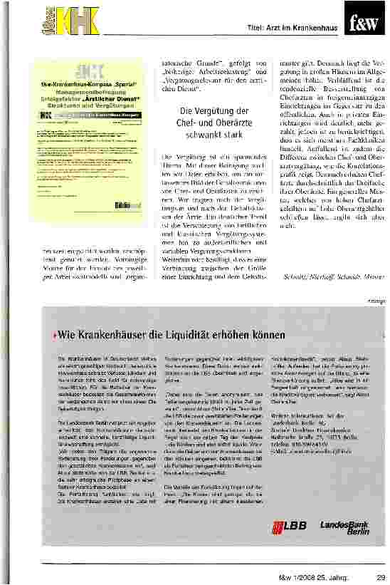 Vorschauseite 3: Signifikante Unterschiede in der Vergütung von Krankenhausärzten