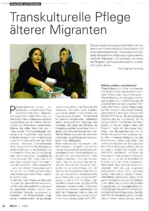 Vorschauseite 1: Transkulturelle Pflege älterer Migranten