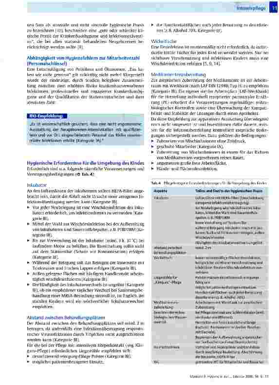Vorschauseite 3: Hygiene in der Intensivpflege - Infektionsprophylaktische Maßnahmen bei neonatologischen Patienten mit einem Geburtsgewicht unter 1500 g