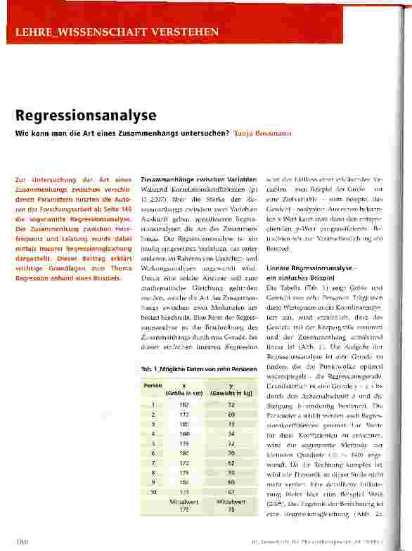 Vorschauseite 1: Regressionsanalyse
