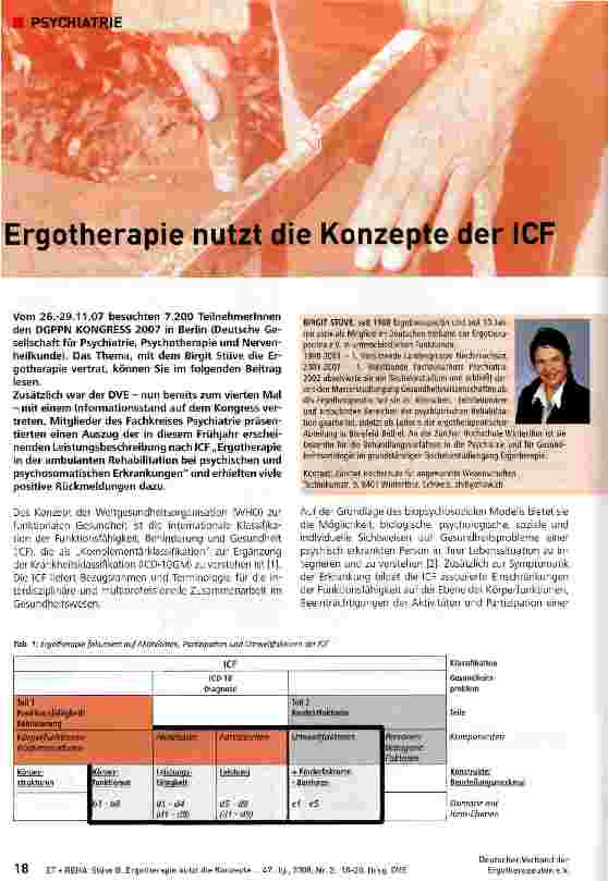 Vorschauseite 1: Ergotherapie nutzt die Konzepte der ICF