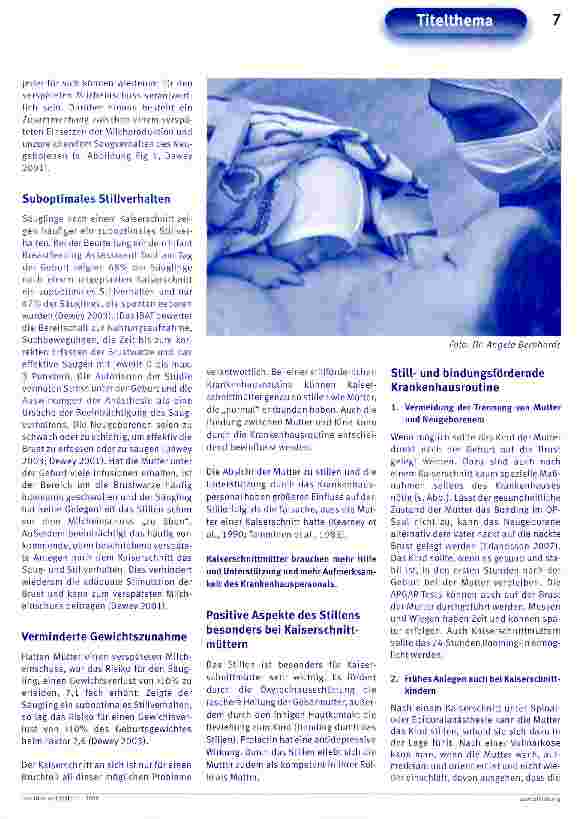 Vorschauseite 4: Auswirkungen des Kaiserschnittes auf Bonding, Psyche der Mutter, Mutter-Kind-Bindung und Stillen