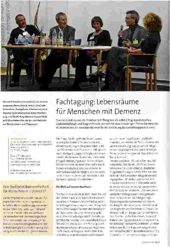Vorschauseite 1: Fachtagung: Lebensräume für Menschen mit Demenz