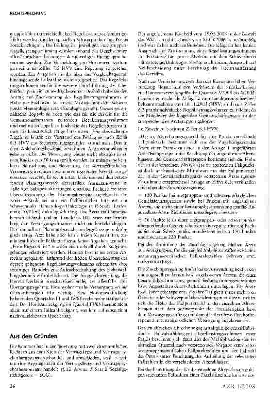 Vorschauseite 3: Bewilligung einer Sonderregelung für das Regelleistungsvolumen