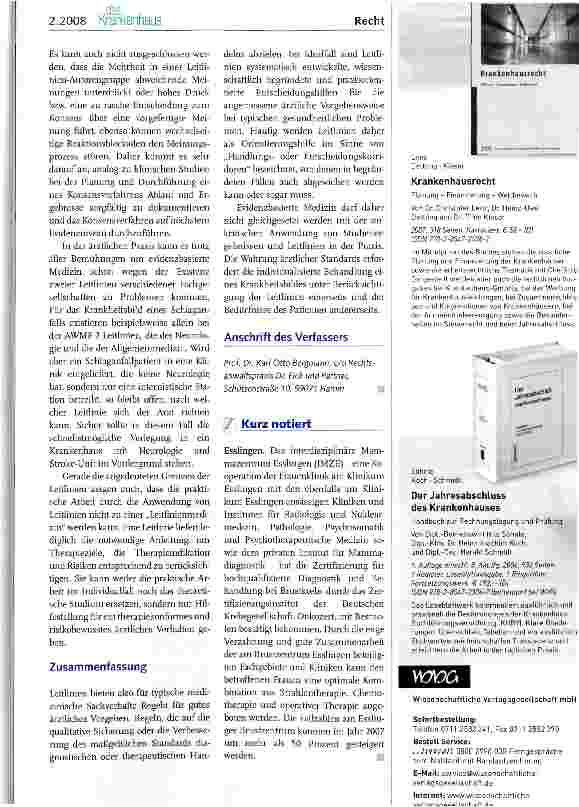 Vorschauseite 3: Praktische Hinweise zu ärztlichen Leitlinien