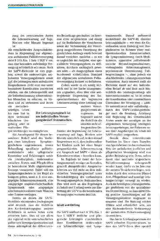 Vorschauseite 2: Spezialisierte ambulante Palliatiwersorgung