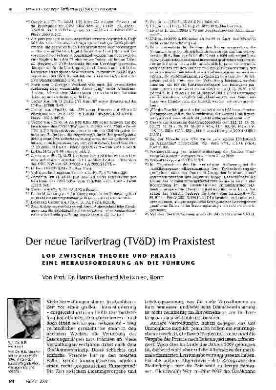 Vorschauseite 1: Der neue Tarifvertrag (TVÖD) im Praxistest
