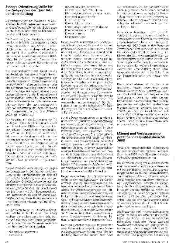 Vorschauseite 2: Die neuen Qualitätsberichte der Krankenhäuser