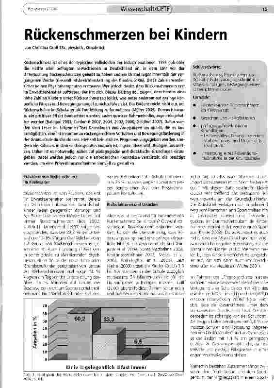 Vorschauseite 1: Rückenschmerzen bei Kindern