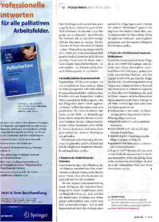 Vorschauseite 2: Palliativpflege auf der Intensivstation - ein Widerspruch?