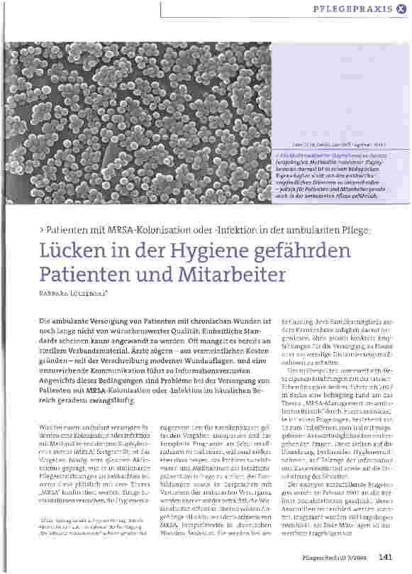 Vorschauseite 1: Lücken in der Hygiene gefährden Patienten und Mitarbeiter