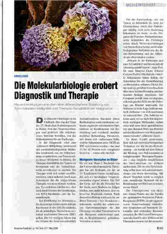 Vorschauseite 1: Die Molekularbiologie erobert Diagnostik und Therapie