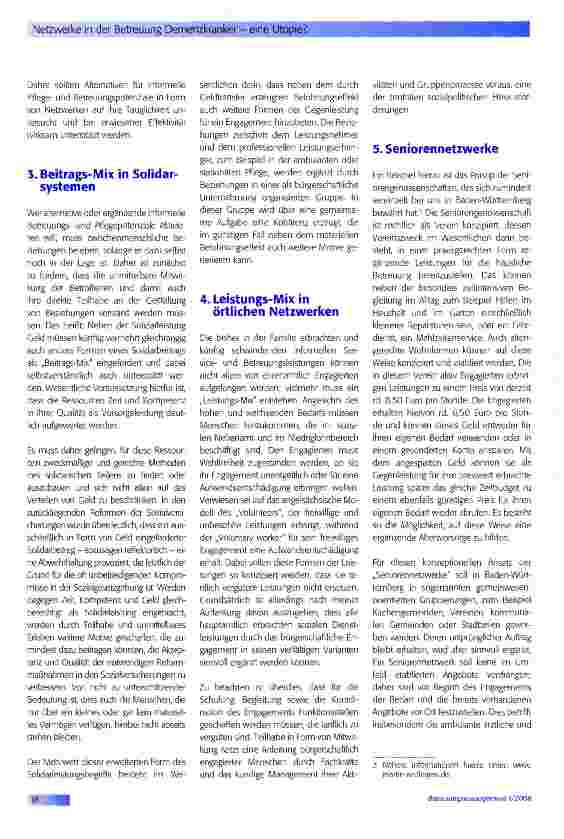 Vorschauseite 2: Netzwerke in der Betreuung Demenzkranker eine Utopie?